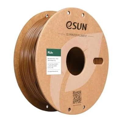 Afbeelding van eSUN PLA+ Filament 1.75mm, 3D Printer PLA Plus, Maatnauwkeurigheid +/ 0.03mm, 1kg Spoel (2.2 LBS) Print voor Printers, Bruin