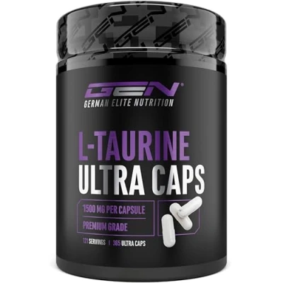 Afbeelding van L Taurine Ultra Caps 365 capsules Extra hoge dosering met 1500 mg per capsule aminozuur 99% zuiverheid Zonder ongewenste toevoegingen