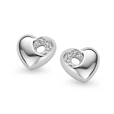 Afbeelding van Orphelia Oorbel Hart White Zirconium Sterling Zilver 925