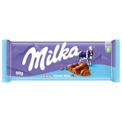Afbeelding van Milka Bubbly Alpine Melk Chocoladereep 90 g