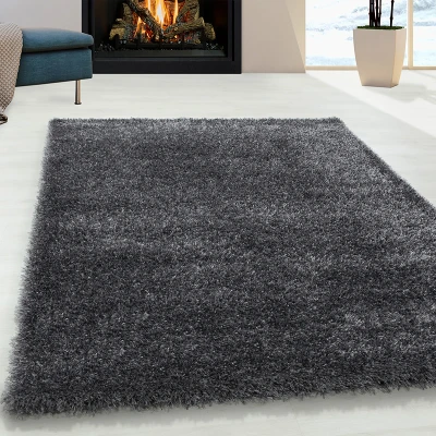 Afbeelding van Hoogpolig Vloerkleed Shine Shaggy 120x170cm Grijs 123vloerkleed.nl is de online webshop voor vloerkleden en woonaccessoires.