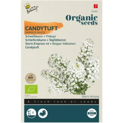 Afbeelding van Scheefbloem Iberis Cononaria Empress Wit BIO Biologische Bloemenzaden Buzzy Organic