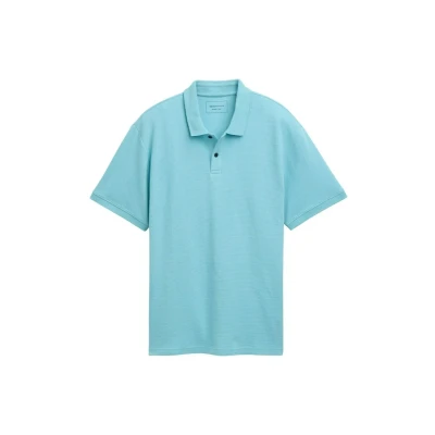 Afbeelding van TOM Tailor Denim Relaxed Structured Poloshirt, Heren, Maat: XL, Dusty blue
