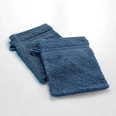 Afbeelding van Douceur d&#039;Intérieur 2 washandjes, katoen, saffier, 15 x 21 cm