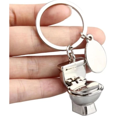 Afbeelding van Toilet sleutelhanger WC aan ring met label