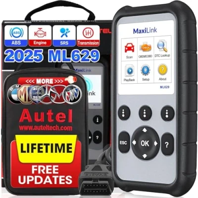 Afbeelding van Autel MaxiLink ML629 Verbeterde OBD2 Scanner, 2021 Nieuwste Opgewaardeerd van AL619, ML619, ABS SRS Motor Transmissie Scan Tool, Auto Code Reader met VIN, Klaar Test, DTC Lookup