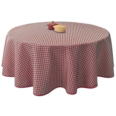 Afbeelding van Le linge de Jules Tafelkleed, vuilafstotend, pauw bordeaux, rond, 160 cm