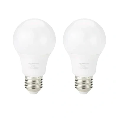 Afbeelding van Amazon Basics Ledlamp met Edison schroefdraad (E27), 8 W (gelijk aan 60 W), koud wit, niet dimbaar, 2 stuks