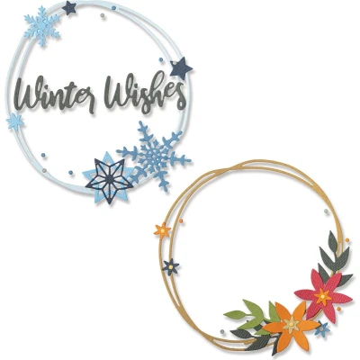 Afbeelding van Sizzix Thinlits Die Set 15PK Winterkrans van Lisa Jones 666026 Hoofdstuk 4 2022