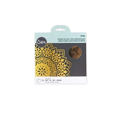Afbeelding van Sizzix Effectz Decoratieve folie 664566, Metallic Transfer 6&quot; x 10 gouden vellen, één maat
