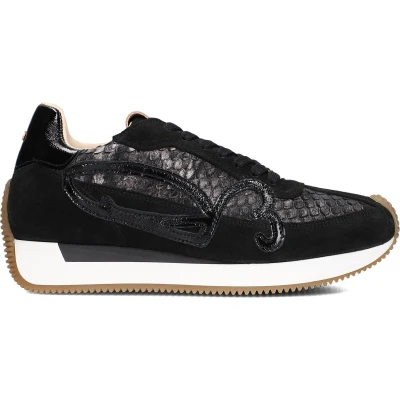 Afbeelding van Fred De La Bretoniere Yentl Sign Sneakers Dames Leren Sneaker Zwart Maat 38