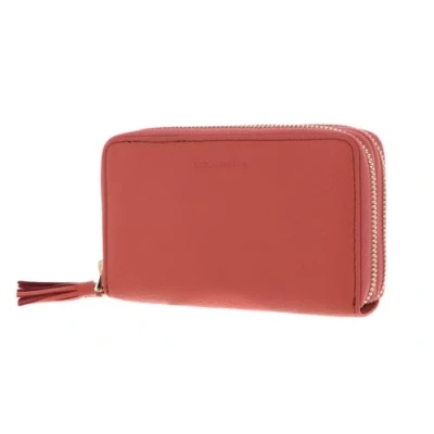 Afbeelding van COCCINELLE Leren Portemonnee Tassel Zip Around Wallet Geranium Oranje