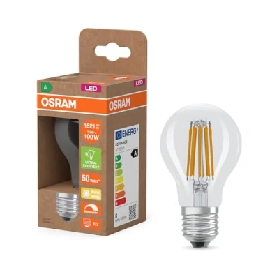 Afbeelding van OSRAM LED lamp in de vorm van een Classic A100 gloeidraad, 7,2 W, E27, helder, 1521 lm, hoge helderheid, geschikt voor grote armaturen, terreinverlichting