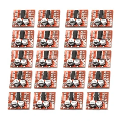 Afbeelding van 2 weg DC motor, aandrijfplaatmodule mini L298N, 1,5 A vooruit en achteruit, PWM snelheidsregeling, dual H brug stappenmotor, L298N (20)