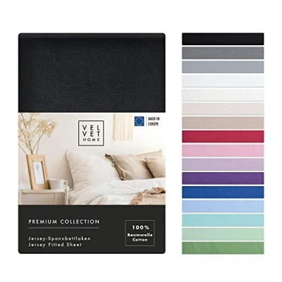 Afbeelding van Hoeslaken 90x200 Katoen met Elastiek 165g/m2 100% Hoogwaardige Kwaliteit Topper Matras Jersey in Prachtige Kleuren