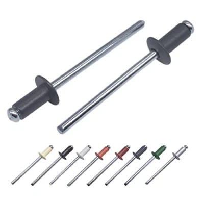 Afbeelding van Marcopol (Pack van 100 stuks) Geschilderde blinde klinknagels 4,0 x 8 mm, koepelkop, DIN 7337, aluminium klinknagel en stalen doorn, pop (100, antraciet grijs RAL 7016)