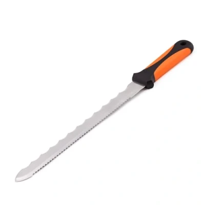 Afbeelding van MIVOS Rostrei piepschuimmes met roestvrij staal, scherp dubbel lemmet, 280 mm, dubbelsnijdend isolatiewolmes 28 cm gekarteld isolatiemes