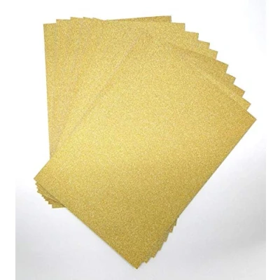 Afbeelding van A4 Gouden Glitter Kaart Papier Niet Schuur Sparkle Craft Vellen Card 250 gsm Bling Crafting Cardstock Zuurvrij (Goud 10 Vellen)