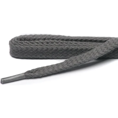 Afbeelding van Schoenveters katoen grijs plat dikte 5 mm 120 cm