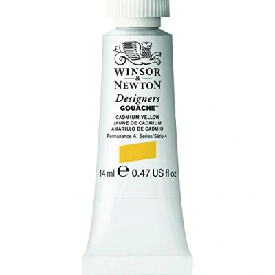 Afbeelding van Winsor &amp; Newton 8840469 Designers Gouache, fijnste kunstschilderverf, dekkend, hoogwaardige pigmenten 14ml Tube, Cadmium Yellow