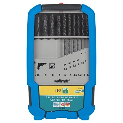 Afbeelding van Wolfcraft Metaalboorset HSS gewalst Ø1 10mm 16 delig 1 set 7103000