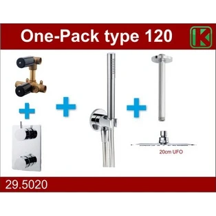 Afbeelding van Wiesbaden one pack inbouwthermostaatset type 120 CHR (20cm ufo)