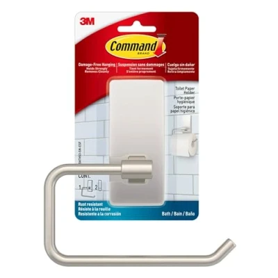 Afbeelding van Command Toiletrolhouder [Verwijderbaar]: 1 Holder (Satijn nikkel)