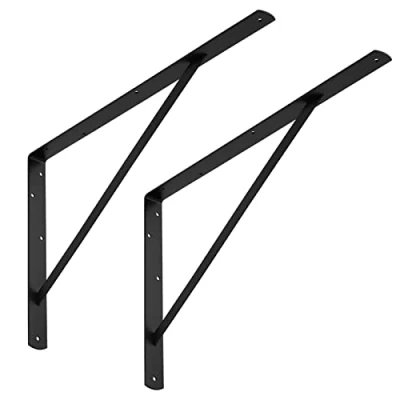 Afbeelding van SOTECH set van 10 Plankdragers (600 x 375 40 mm, zwart, gepoedercoat), Plankdrager met dwarsbalk voor stabilisatie