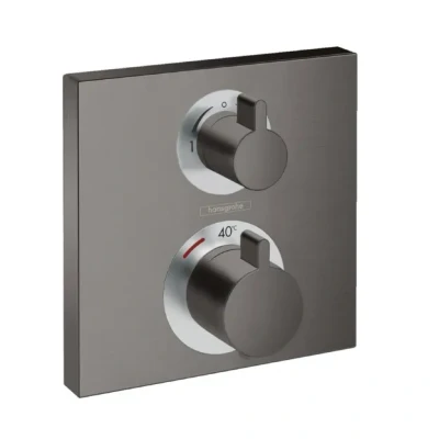 Afbeelding van Hansgrohe ecostat square afbouwdeel voor inbouw thermostaat met stop en omstelkraan brushed black chroom 15714340