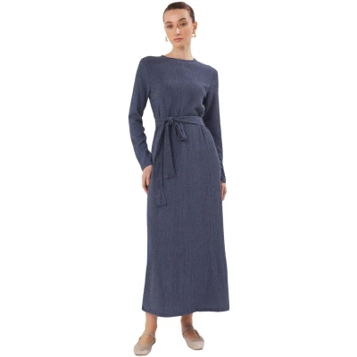 Afbeelding van Trendyol Indigo Riem Gebreide Jurk Met Textuur Tctss25Eb00077