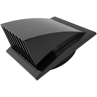 Afbeelding van Vent Systems Zwarte 6&quot; inch uitlaatklep afzuigkap voor droger Luifere Cover Ventilatiekap Cap Eenrichtings Plastic Luchttoevoerrooster Terugslagklep Uitlaat Cowl Air Grille