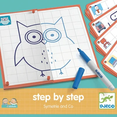 Afbeelding van Djeco tekenkaarten step by symmetrie