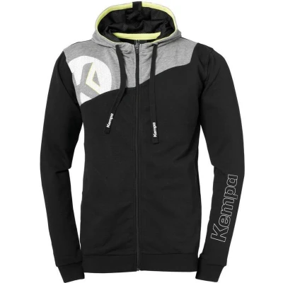 Afbeelding van Kempa Core 2.0 Hood Jacket Kind Zwart Donker Grijs Melange Maat 128