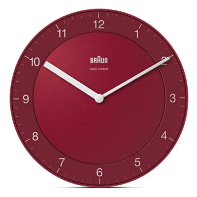 Afbeelding van Braun BC06R DCF Wandklok Analoog Radiogestuurde tijdsaanduiding Rood