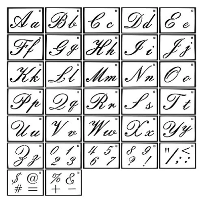Afbeelding van MINGZE 32 Stuks Letter Stencils, Herbruikbare Wasbare Plastic Alfabet Number Symbol Kunst Letters Ambachtelijke Sjablonen Tekening Spel Speelgoed Engels Voor DIY Scrapbooking Muur Houtbewerking