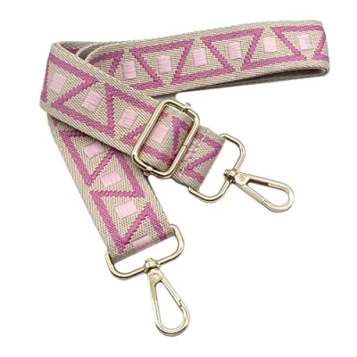 Afbeelding van Gekleurde schouderriem voor damestassen, brede riem, roze, verstelbare met gouden karabijnhaak, duurzaam crossbody tas, handtas, doe het zelf schouderaccessoires meisjes, 1104