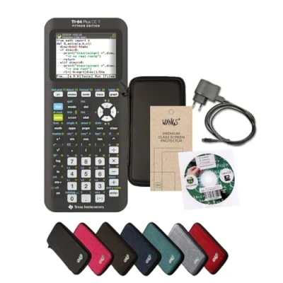 Afbeelding van Streberpakket: TI 84 Plus CE T Python Edition + beschermtas educatieve CD (in het Duits) oplaadkabel uitgebreide garantie displaybeschermfolie