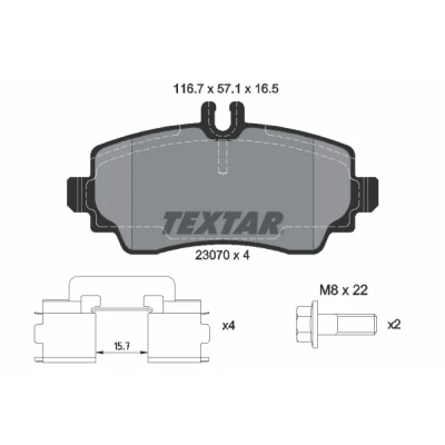 Afbeelding van Textar Remblokset 2307003