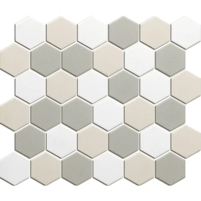 Afbeelding van The Mosaic Factory London Hexagon White Mix 5,1x5,9 cm
