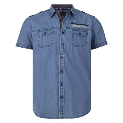Afbeelding van Jan Vanderstorm regular fit denim overhemd LORENSIUS Plus Size lichtblauw