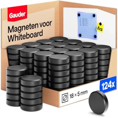 Afbeelding van GAUDER Whiteboard Magneten Koelkast Platte Schijfmagneten (124 stuks)