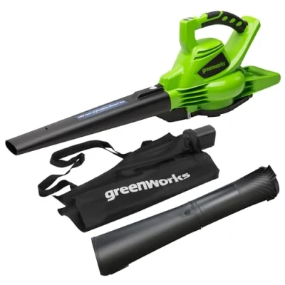 Afbeelding van Greenworks Accu Bladblazer/ zuiger 40 Volt Zonder En Lader 280 km/u Handgedragen Groen met Stofzak Compatibel 40V