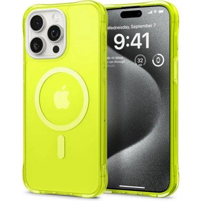 Afbeelding van Spigen Hoesje Geschikt voor Apple iPhone 15 Pro Cyrill Ultra Sheer Mag Back Cover Compatibel met MagSafe Lime