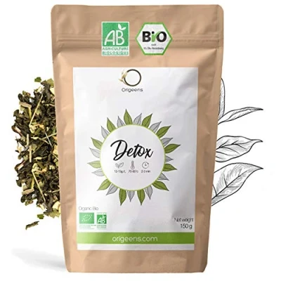 Afbeelding van biologische DETOX thee 150g Losse op basis van gecertificeerde groene en maté Afslankkuur 30 dagen