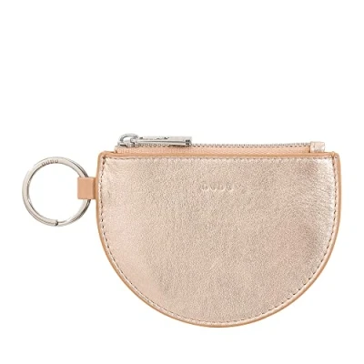 Afbeelding van DUDU mini damesportemonnee voor kleingeld, in leer, met ritssluiting en tweekleurige sleutelhanger slim design Ballerina