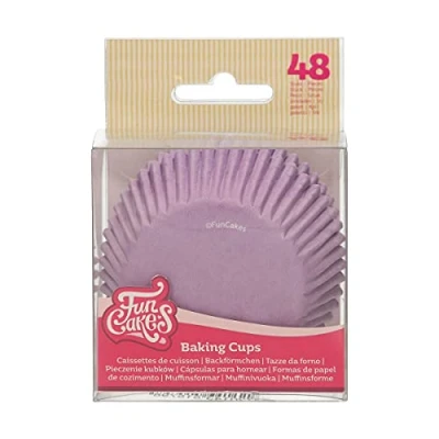 Afbeelding van FunCakes Baking Cups Lila 48 Stuks Cupcake Vormpjes Papier