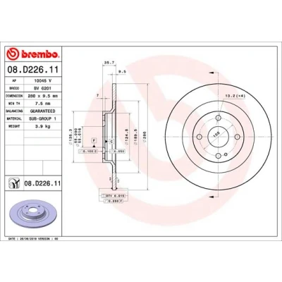 Afbeelding van Brembo Remschijven 08.D226.11