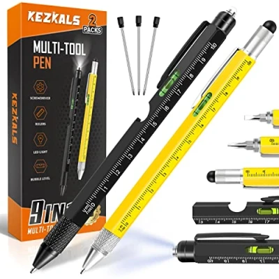 Afbeelding van KEZKALS geschenken voor mannen, heren 9 in 1 Multi Tool Pen Set, geheime kerstcadeaus kousvullers papa cadeaus, coole gadgets mannen geschenken, gereedschappen hem/mannen