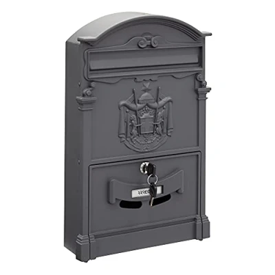 Afbeelding van ARREGUI Residencia D 2151/GA Brievenbus van Aluminium in Klassieke Stijl Formaat M (DIN A4) Elegante voor Buiten Decoratieve met Naamplaatje Grafietgrijs