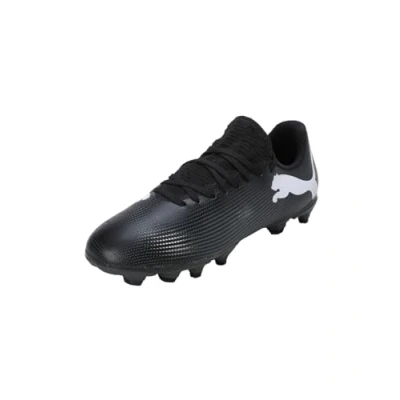 Afbeelding van Puma Future 7 PLAY FG/AG JR Unisex Voetbalschoenen met kunststof noppen voor kinderen, Maat: 28, Black/white Kunststof/ textiel